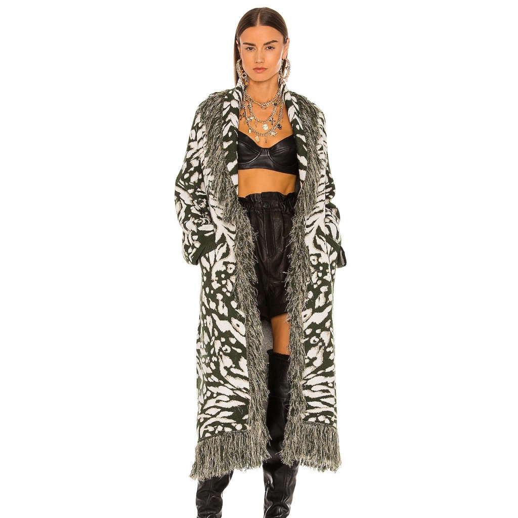 Stylish Women's Black And White Sweater Coat